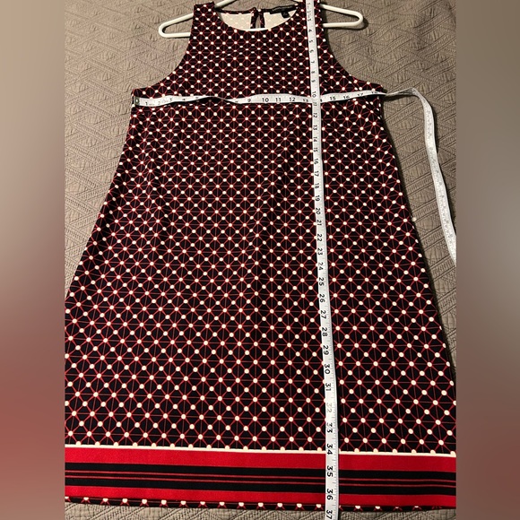 Banana Republic A line sleeveless shift dress size medium navy and red - Picture 2 of 7